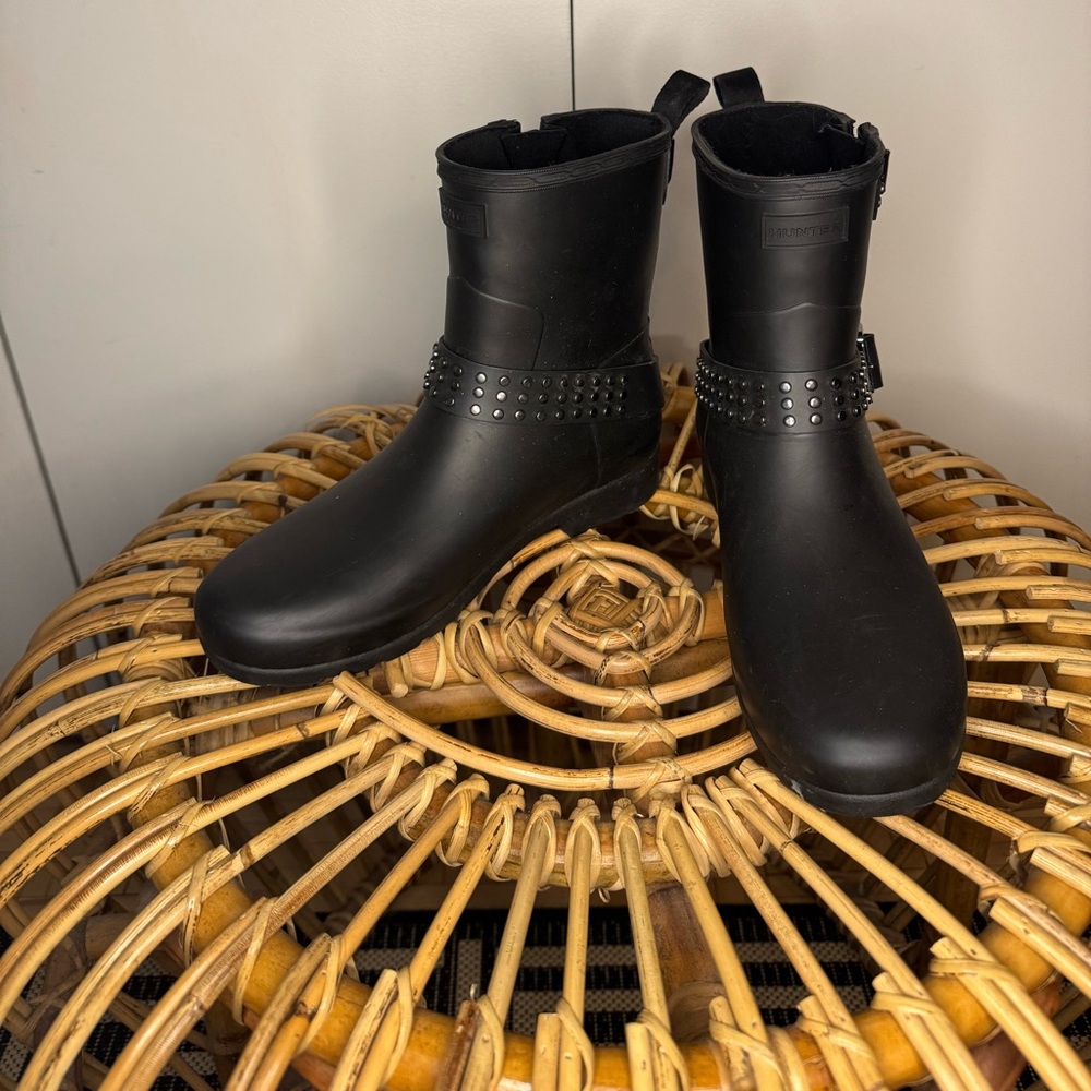 Black Hunter Studded Rain Boots